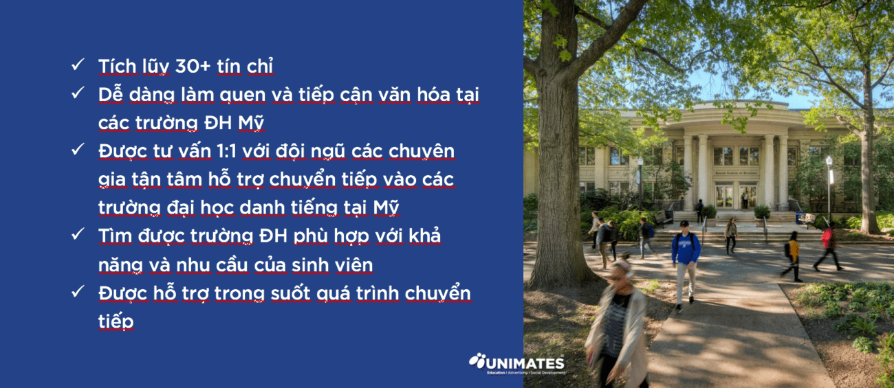 Chuyển tiếp vào trường ĐH TOP 100 Mỹ với chương trình American Collegiate